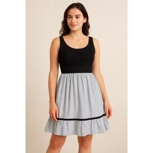 Ann Taylor LOFT size 12 lace nautical striped preppy fit and flare dress
